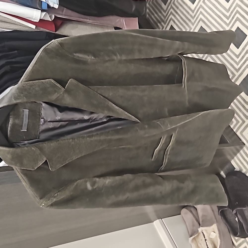 John Varvatos Lambskin green jacket